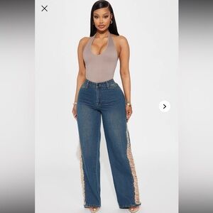 Fashion Nova Shredded Straight Leg Jeans